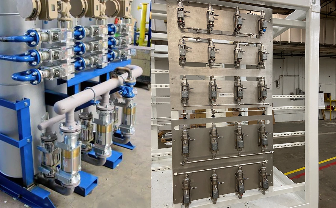 coax® valves integrated into a flow control system