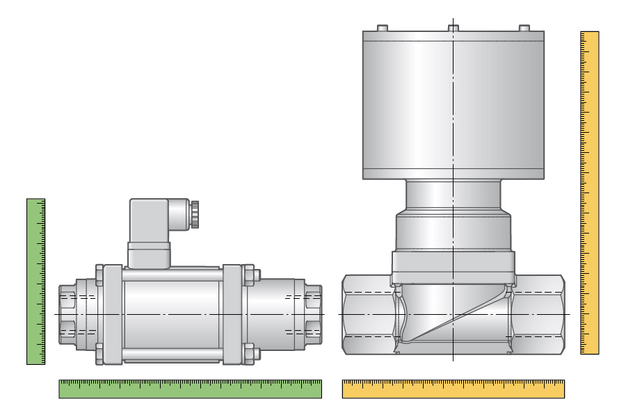 Process efficiency due to the coaxial design